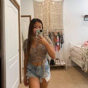 Brandy Melville Cheetah Tied Top